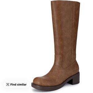Athelfit Knee High Wide Calf Boots - Brown - 9.5